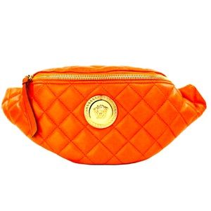 100% authentic Versace belt bag lambskin in orange